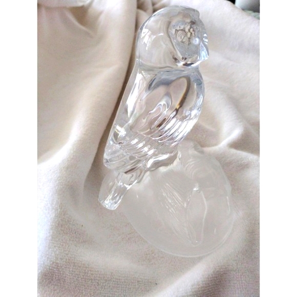 3 pc OWL Crystal D’Arques Figurine Sitting on log 2 CRYSTAL Candle Sticks BUNDLE - Picture 7 of 13